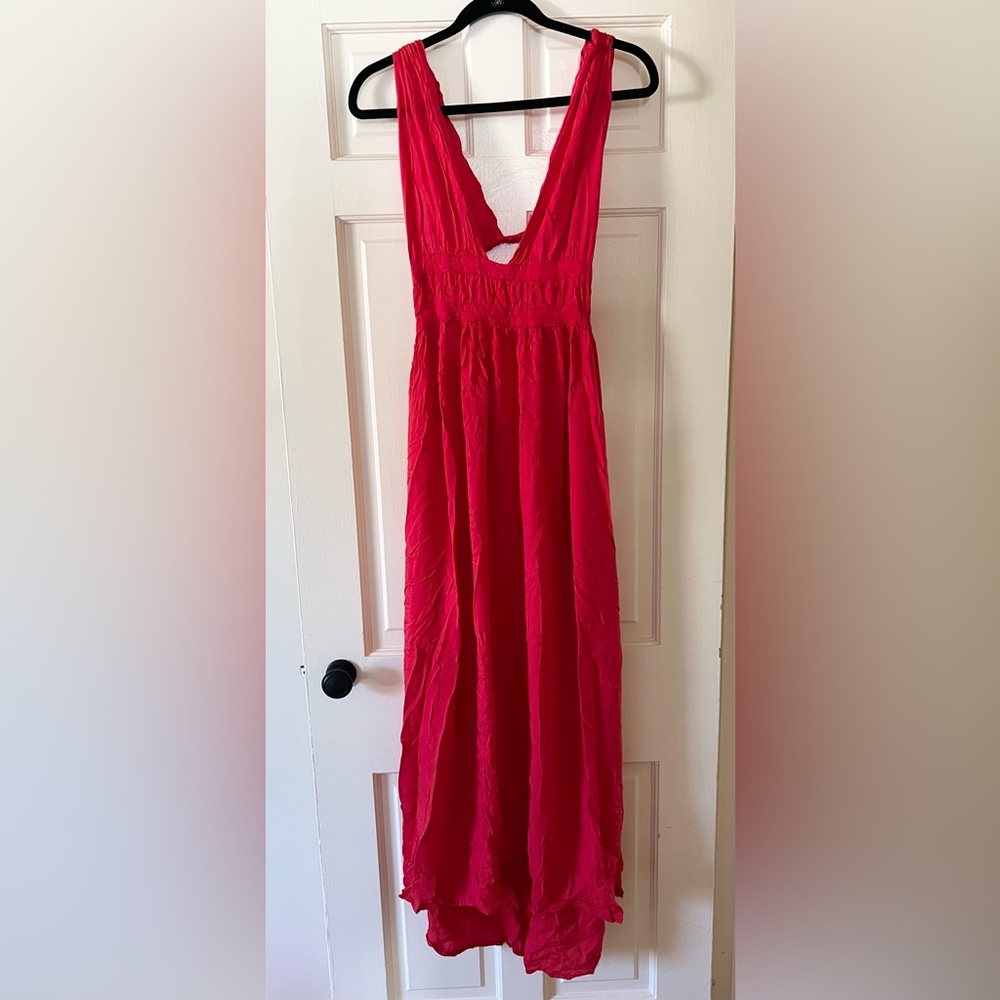 ASOS red swim coverup